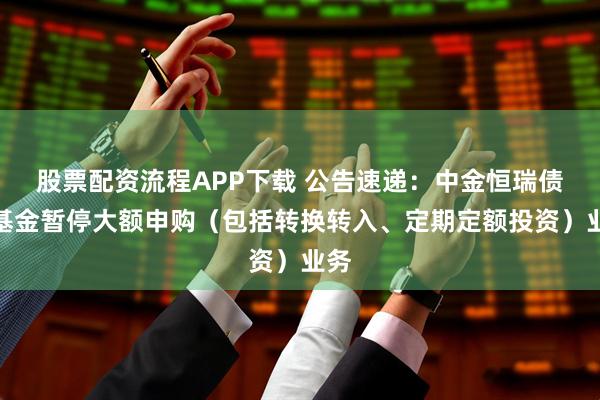 股票配资流程APP下载 公告速递：中金恒瑞债券基金暂停大额申购（包括转换转入、定期定额投资）业务