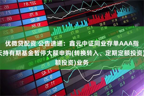 优微贷配资 公告速递：鑫元中证同业存单AAA指数7天持有期基金暂停大额申购(转换转入、定期定额投资)业务